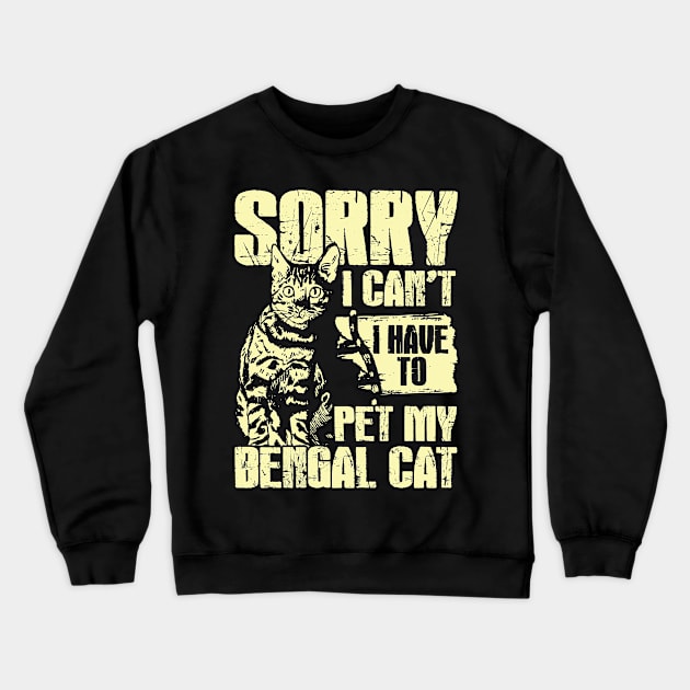 Funny Bengal Cat Lover Gift Crewneck Sweatshirt by Dolde08